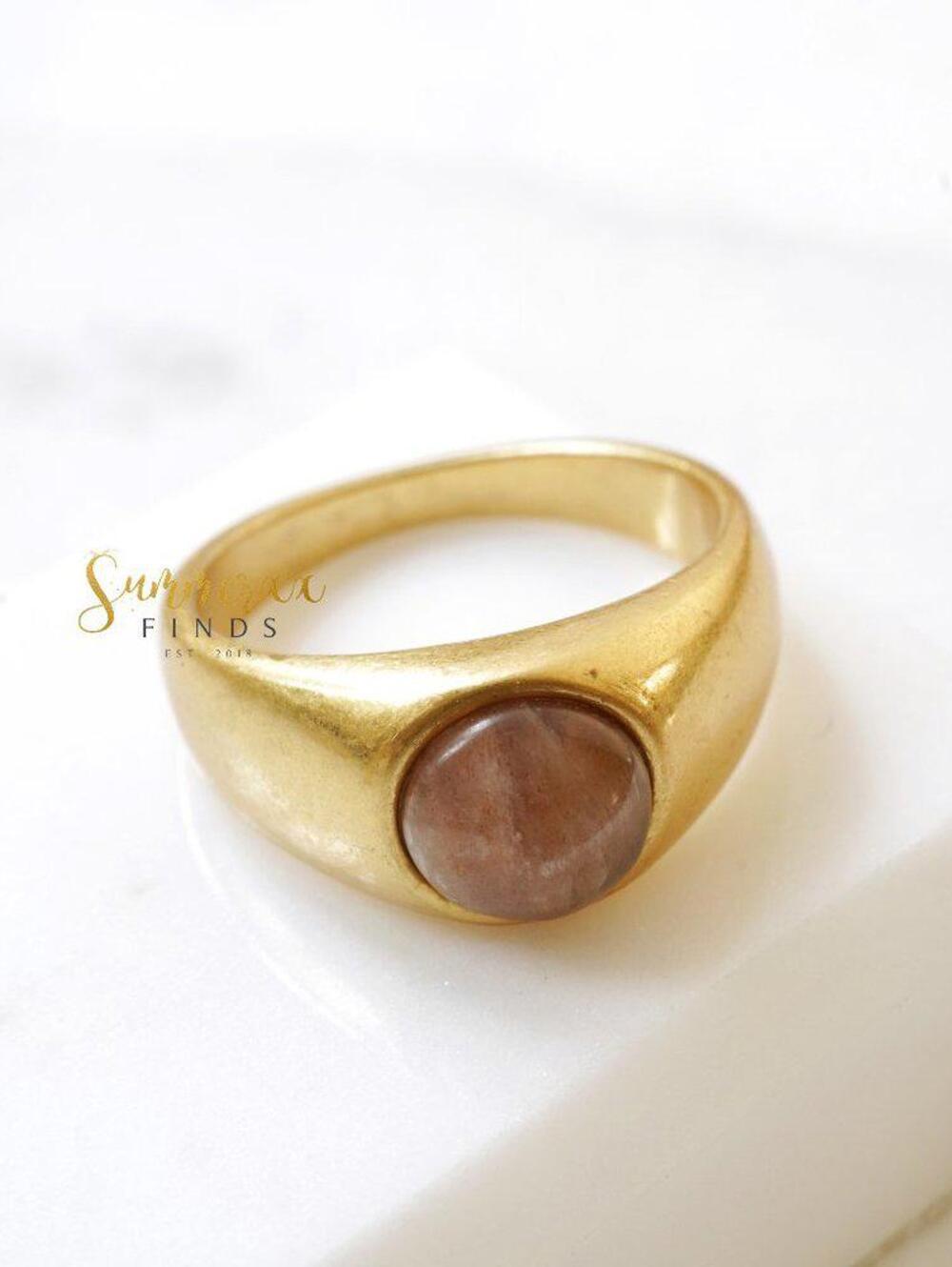 Madewell Stone Signet Ring Sunstone Size 7